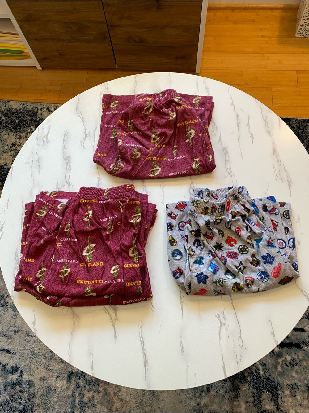 NBA Maroon and Lavender Team Logo Lounge Shorts (4) Cleveland Cavaliers